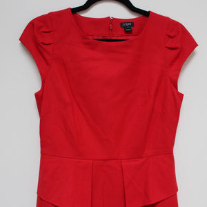 red Jcrew peplum shift dress